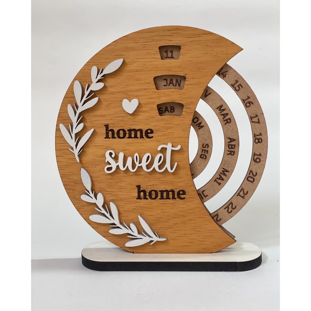 Calendário Permanente Perpétuo Circular Decoração em Oferta na Shopee