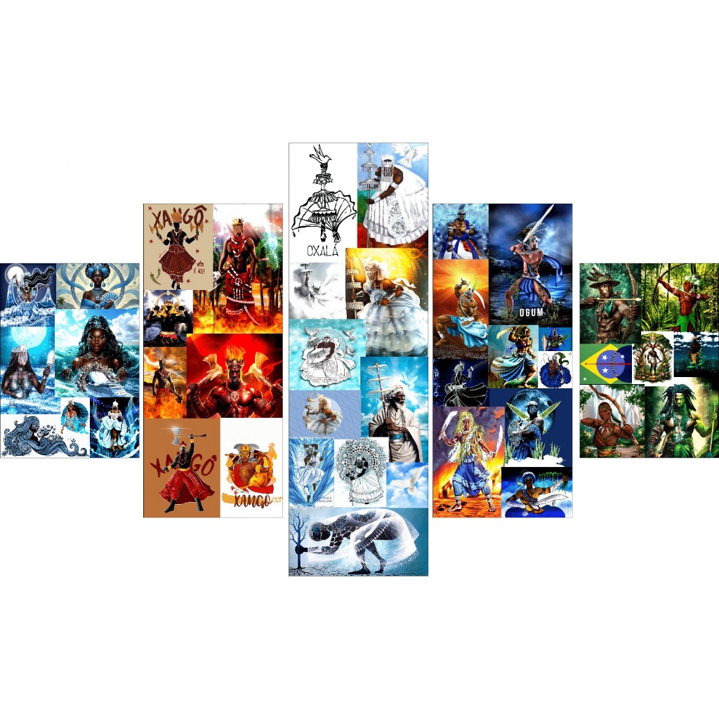 QUADRO DECORATIVO TODOS ORIXÁS OXALÁ IEMANJÁ OGUM XANGÔ OXÓSSI