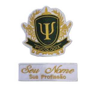 Patch Termocolante Bordado kit Psicologia - Kit logo + Nome