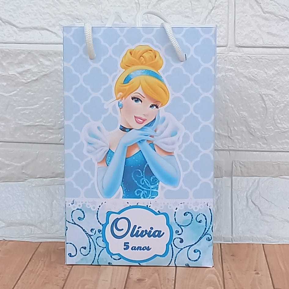 Sacolinha Personalizada (P) CINDERELA Lembrancinha Festa Infantil (pegue e monte)