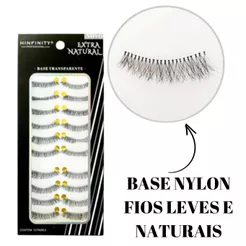 10 Pares cilios postiços em tela 747 L hinfinity base nylon efeito gatinho