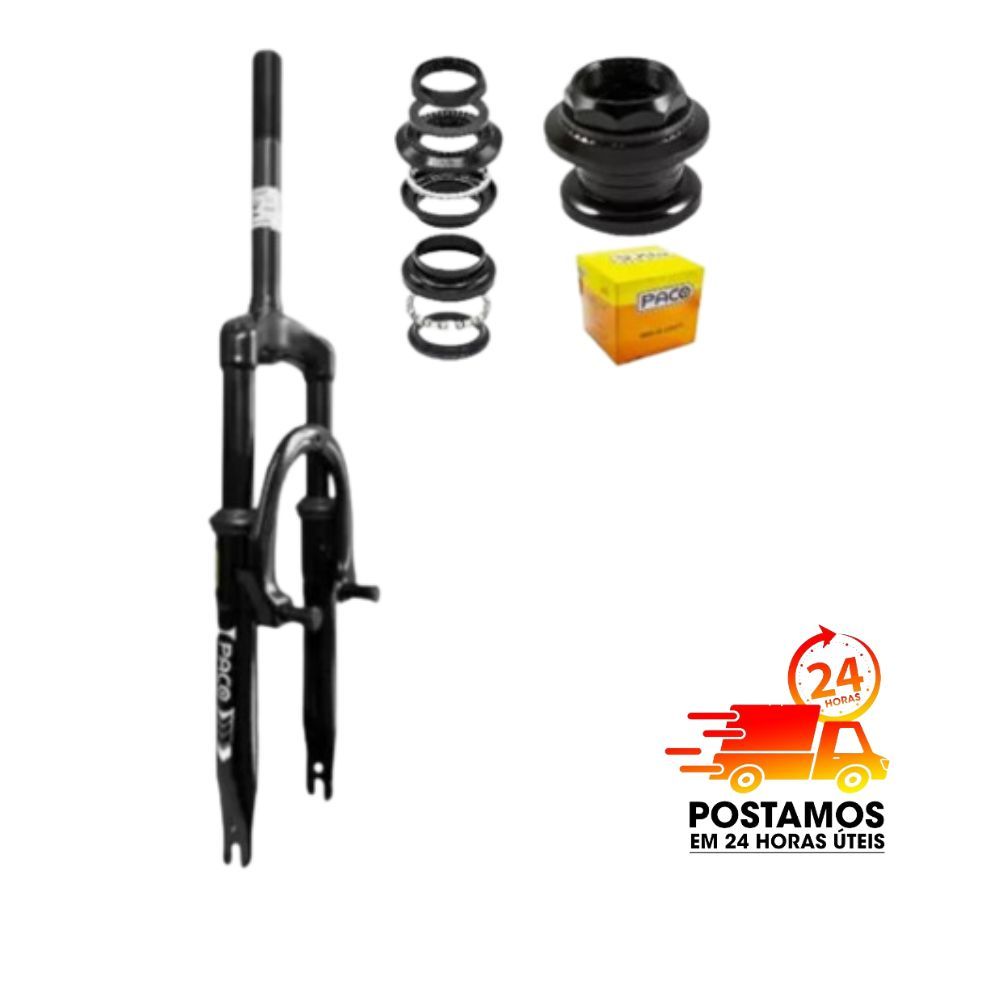Suspensão Amortecedor Garfo Bicicleta Aro 20 + Jogo Direção Bike
