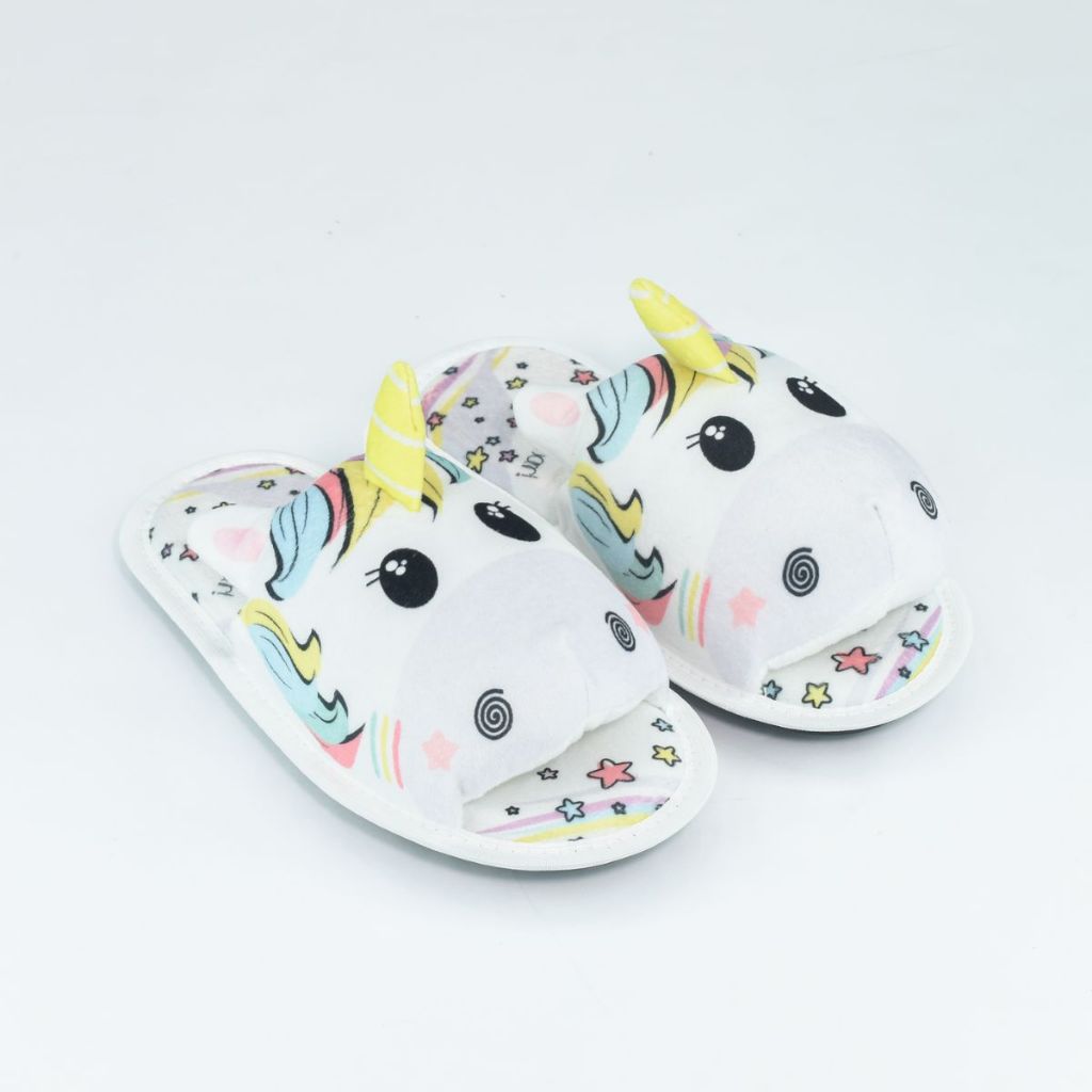 Pantufa Infantil Menina 3D Unicórnio Fofo Feminino Antiderrapante