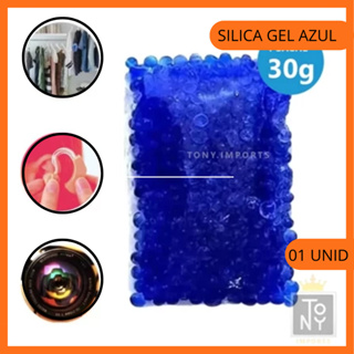 Silica Gel Azul 30g Refil Desumidificador Aparelho Auditivo Cola Cílios 1 Sachê em Oferta na Shopee