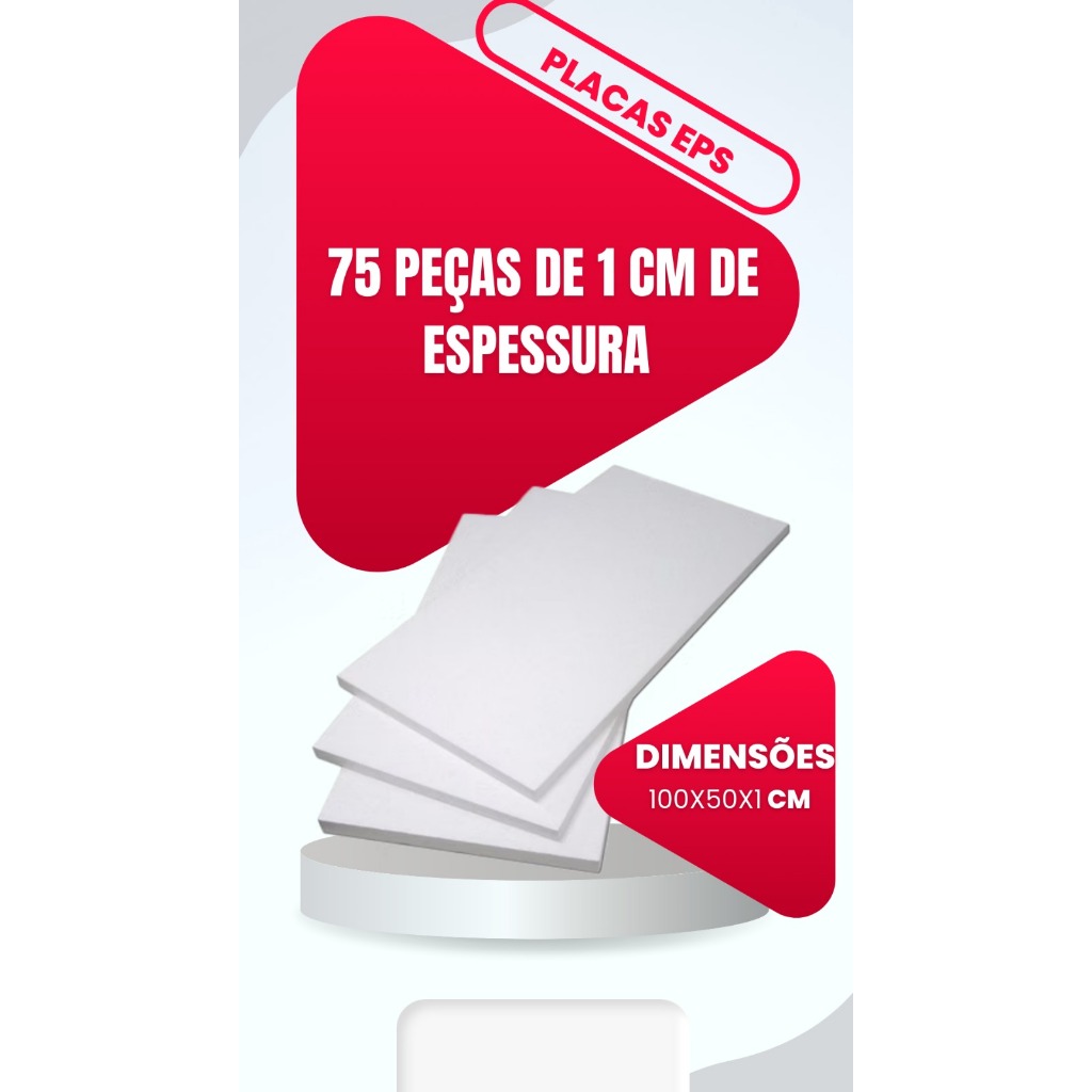 75 placas de Isopor Antichamas espessura 10mm