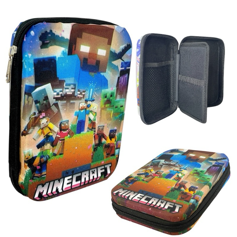 ESTOJO BOX 100 PENS MINECRAFT ORGANIZADOR ESCOLAR INFANTIL MENINO