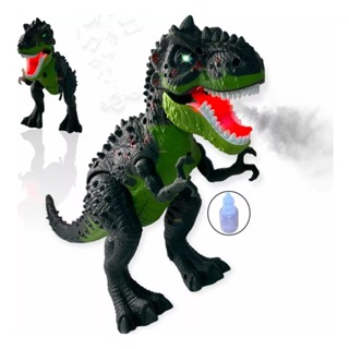 Dinossauro Brinquedo Presente Anda Fumaça Som Luz Rugido em Oferta na Shopee