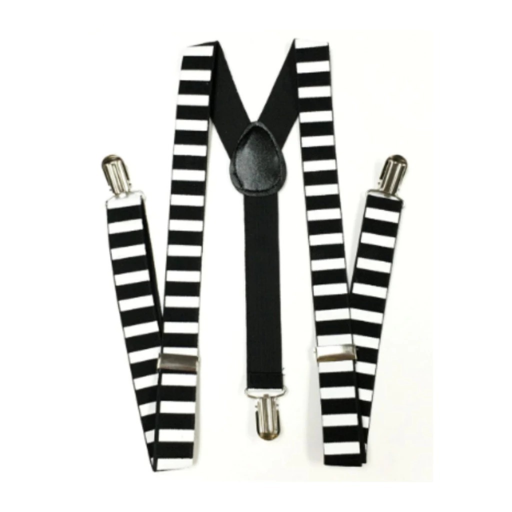 Kit Fantasia Presidiário Suspensório + Algema + Boina  Festa ou carnaval