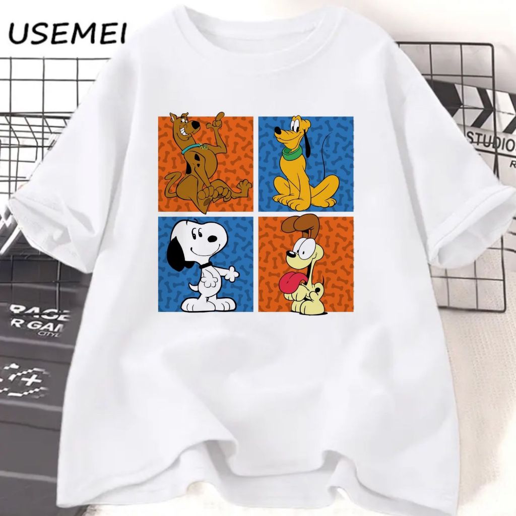 Camiseta Divertida cachorro animado blusa feminina masculina unissex snoopy scooby doo pluto odie camisa estampada tshir