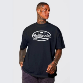 Camiseta Masculina Estampada California Tecido Premium 100% Algodão