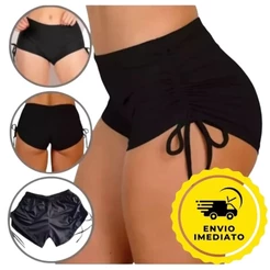 Short Biquíni Com Cordinha e Amarração Na Lateral Tendencia Praia Piscina Academia