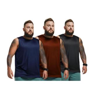 Kit 3 Regatas MASCULINA PLUS SIZE. G1 ao G3. Uso casual e esportivo. em Oferta na Shopee