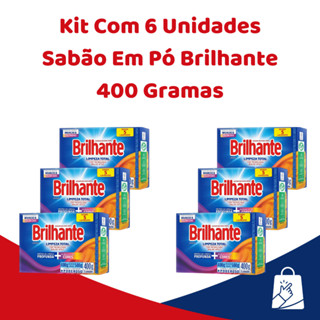 Kit Com 6 Unidades Sabão Em Pó Brilhante 400 Gramas