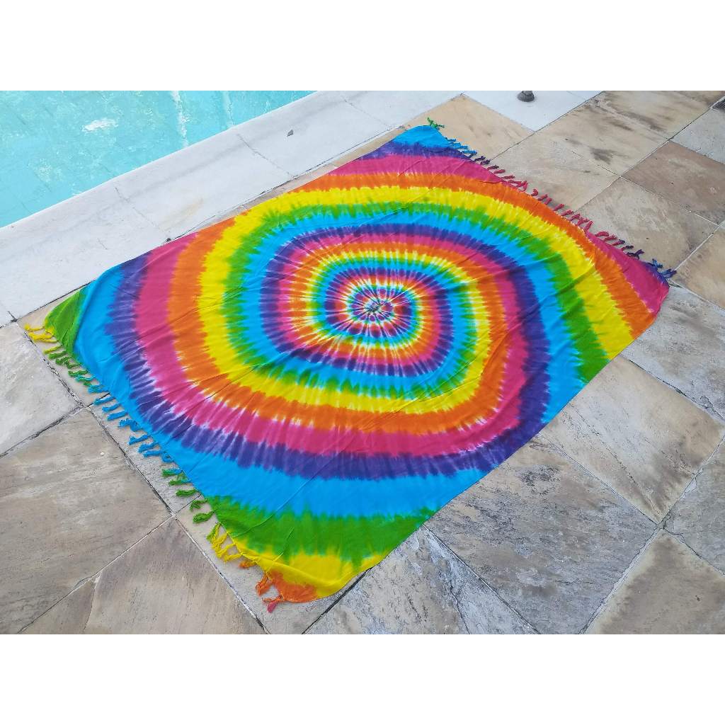 Canga de Praia Estampa Tie-Dye colorida cores arco-iris