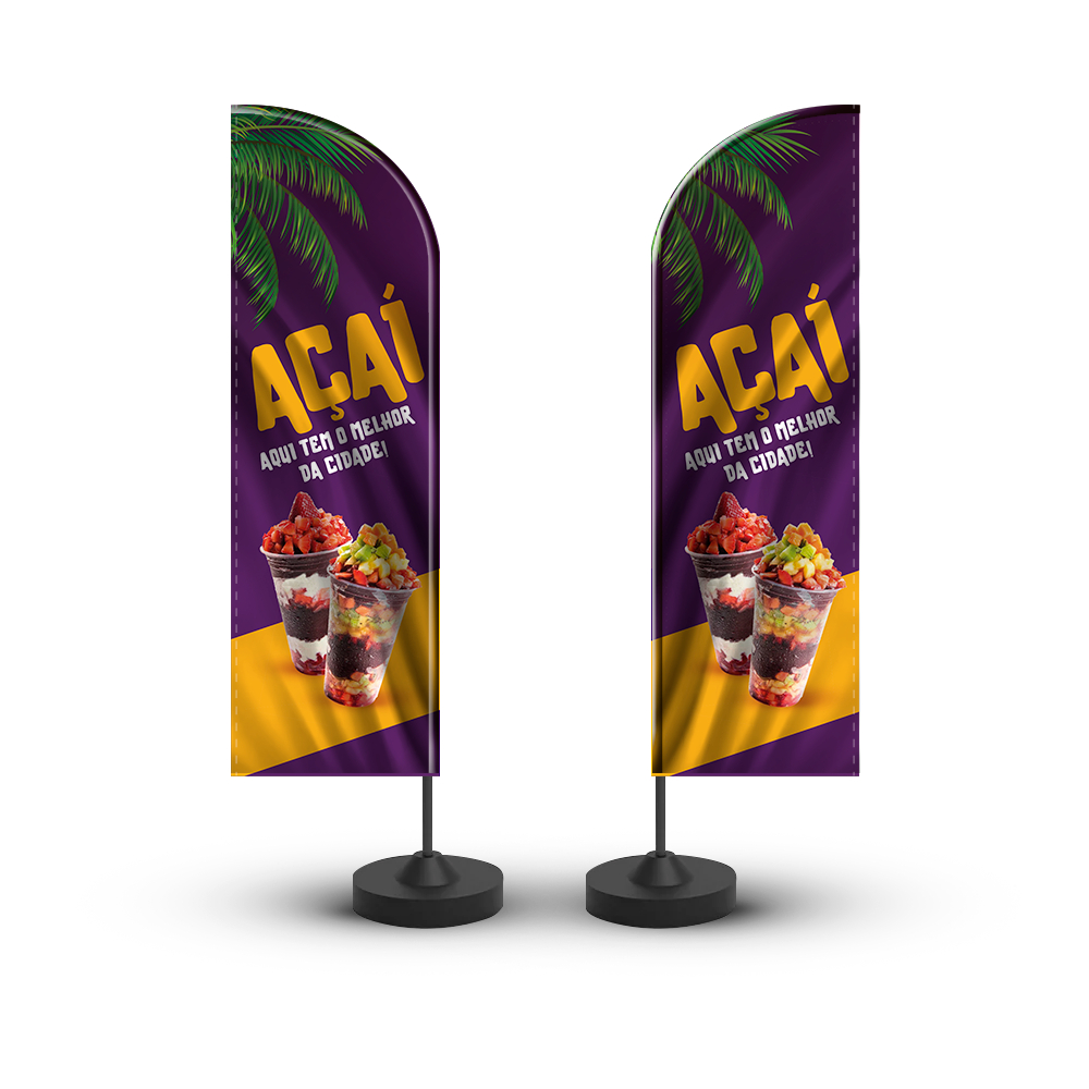 Wind Banner Açai Roxo Somente Tecido Dupla Face 2,0m Promoção Só Tecido