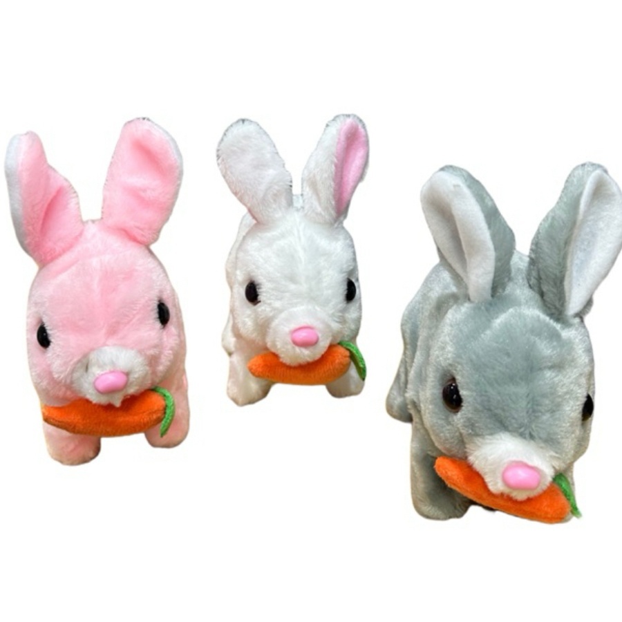 Brinquedo Bichinho Coelho Pelúcia Coelhinho Elétrico Infantil Para Caminhar e Pular