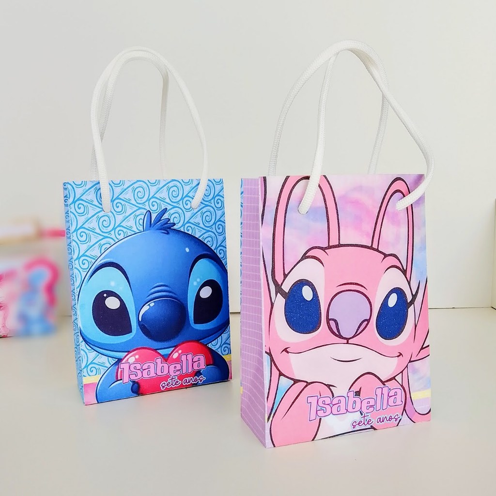 sacolinhas surpresa personalizada Stitch - bolsinha - saquinho  -sacolinhas lembrancinha festa