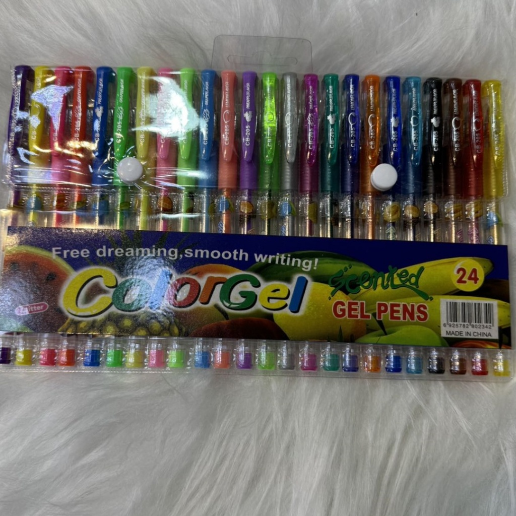 Caneta 24 Gel Diversas Cores Coloridas Para Desenhos Infantis pintura Com glite