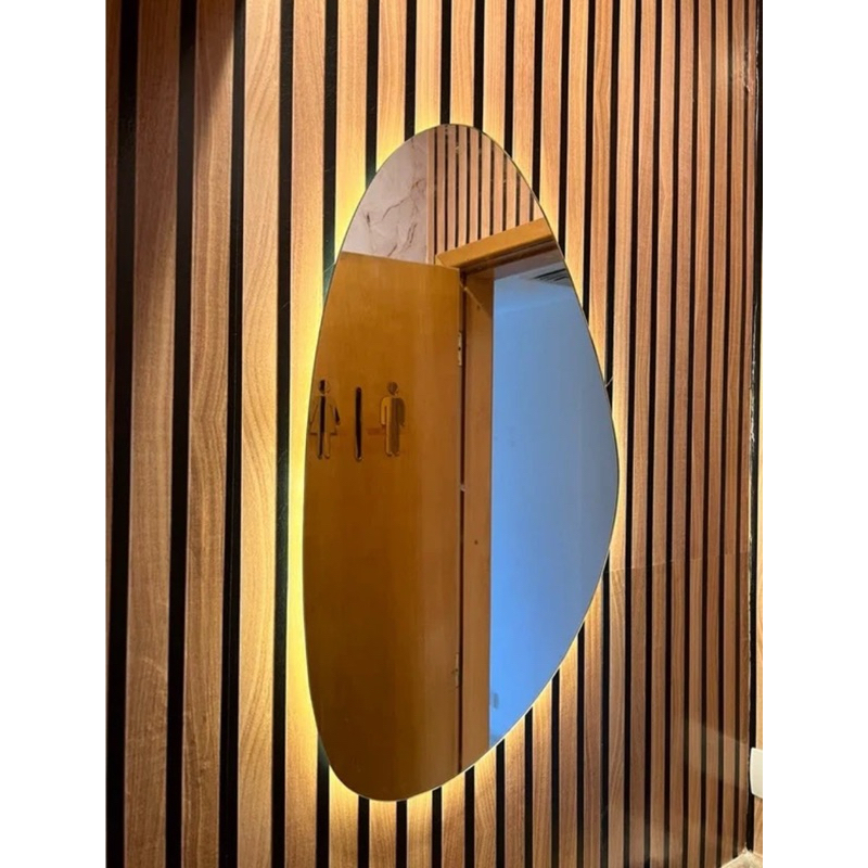 Espelho led luz orgânico com fonte suporte pendurar lançamento blogueira banheiro lavabo quarto-05- em Oferta na Shopee