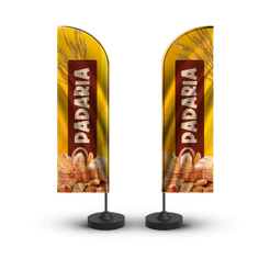 Wind Banner Padaria Somente Tecido Dupla Face 2,0m Promoção Só Tecido