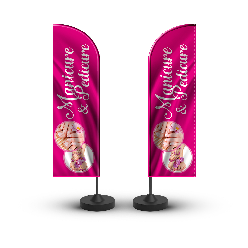 Wind Banner Manicure Somente Tecido Dupla Face 2,0m Promoção Só Tecido