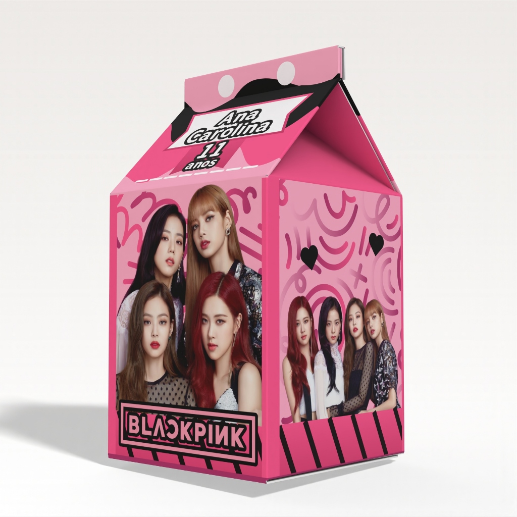 Caixinha Milk Black Pink K-pop Banda Coreana para Festa Personalizada - Lembrancinha para Festa em Oferta na Shopee
