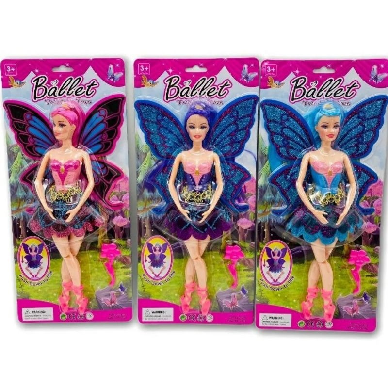 Boneca Bailarina Fada Com Asa e Acessório brinquedo em Oferta na Shopee