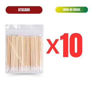 Kit 10 Unidades 1000 Palitos Com Algodão Henna Unhas Atacado em Oferta na Shopee