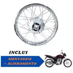 Aro Roda Traseira Fan Cg Titan 125 Montado Alinhado Cromado Com Raio 4mm