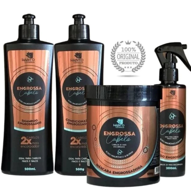 Kit Engrossa cabelo Hábito Habito Cosmeticos ( 4 produtos ) Fios encorpados em Oferta na Shopee
