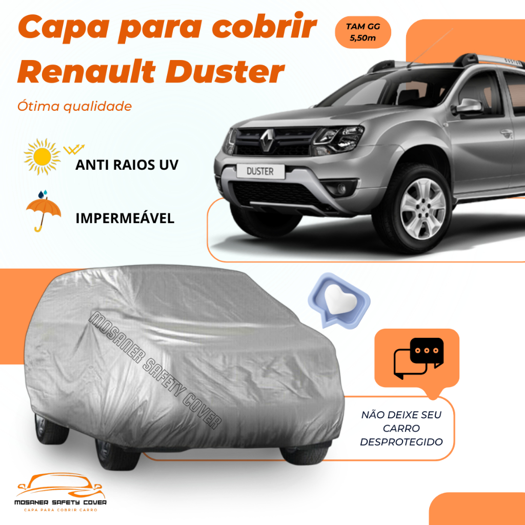 Capa para Cobrir Renault Duster Proteção Garantida contra Raios UV, Chuva, Poeira, Risco, Arranhão