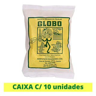 Biscoito Globo Salgado Kit com 10 Unidades de Crocância, Biscoito Sensaçao das Praias Cariocas