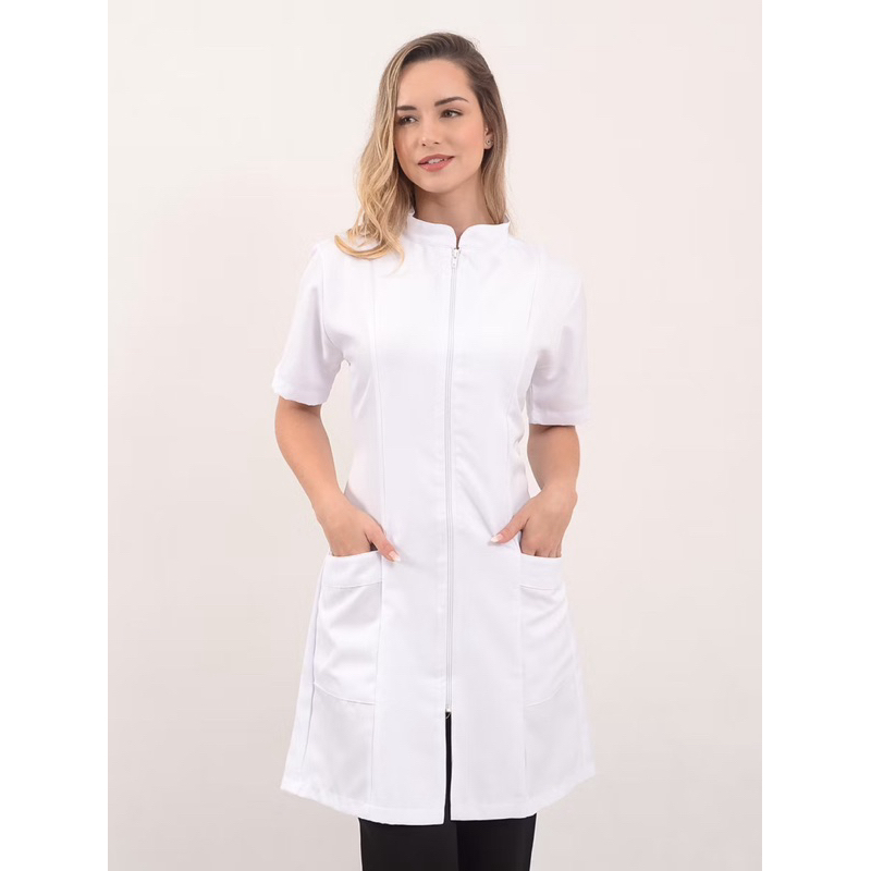 jaleco feminino manga curta. em Oferta na Shopee