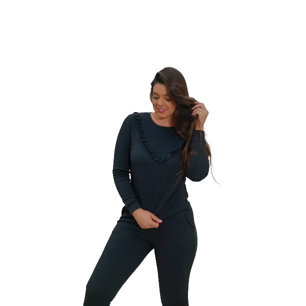 Conjunto Agasalho Em Moletom Plus Size Até XG Liquidação 24