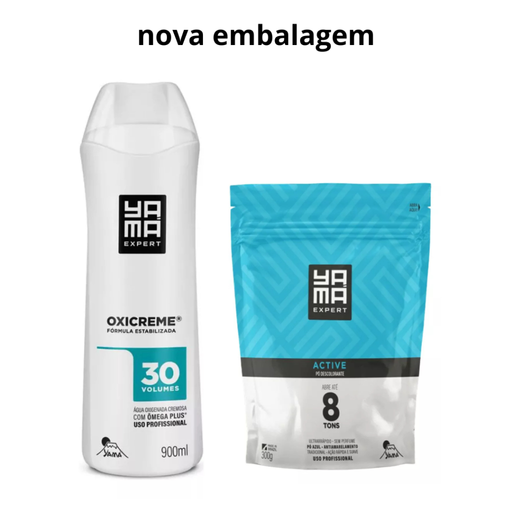 Kit Pó Descolorante Yamá Active 300g + Oxigenada 30v 900ml