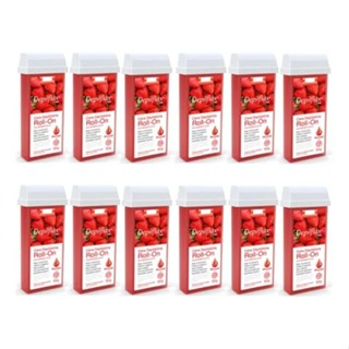 Cera Para Depilação Roll-On Morango Kit com 12 Unidades 100g Depilflax em Oferta na Shopee