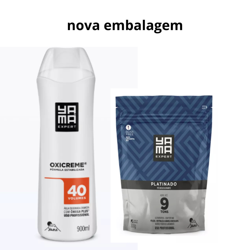 Kit Água Oxigenada 40vol 900ml + Pó Descolorante Platinado Yamá 300g
