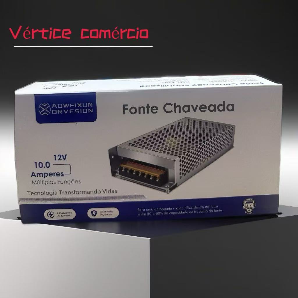 Fonte 12v  10a  20a 30a 50a 70a Chaveada de Alimentação BIVOLT para Fita Led CFTV Colemia Estabilizada