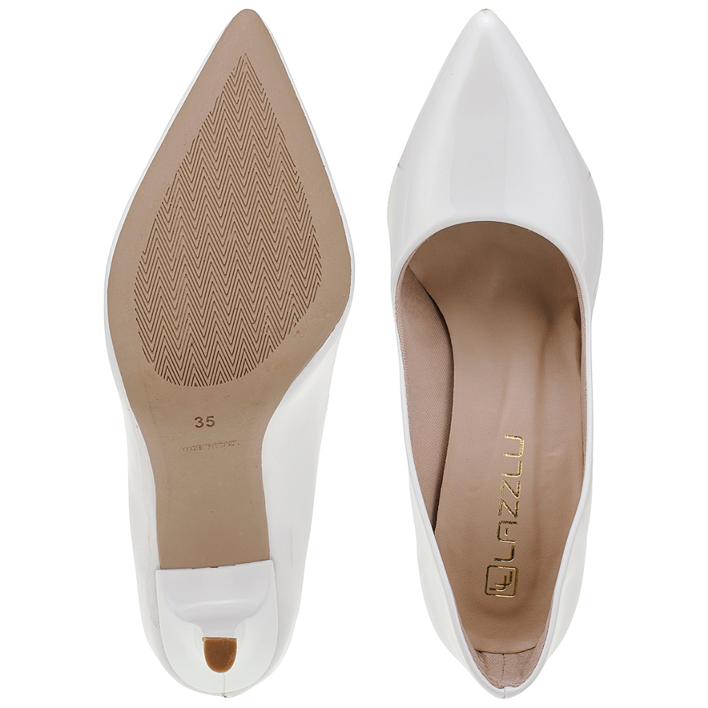 Detalhes do Sapato Scarpin Feminino Salto Agulha Alto Bico Fino