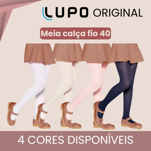Meia Calça Fio 40 Infantil Lupo Original Básica Confortável Opaca