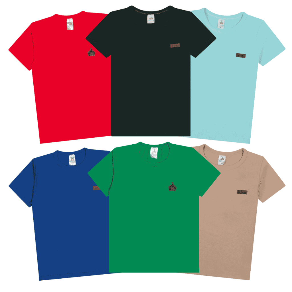 Kit 2, 6 ou 8 Camisetas Manga Curta Infantil Bebê Menino Básica Lisa Masculino Blusa Casual em Oferta na Shopee