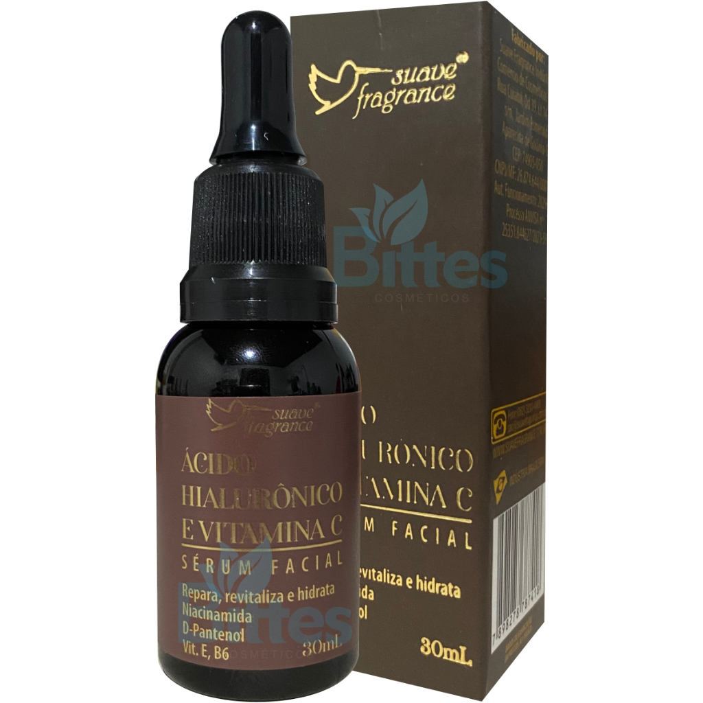 SÉRUM FACIAL ÁCIDO HIALURÔNICO E VITAMINA C SUAVE FRAGRANCE COSMÉTICOS HIDRATA