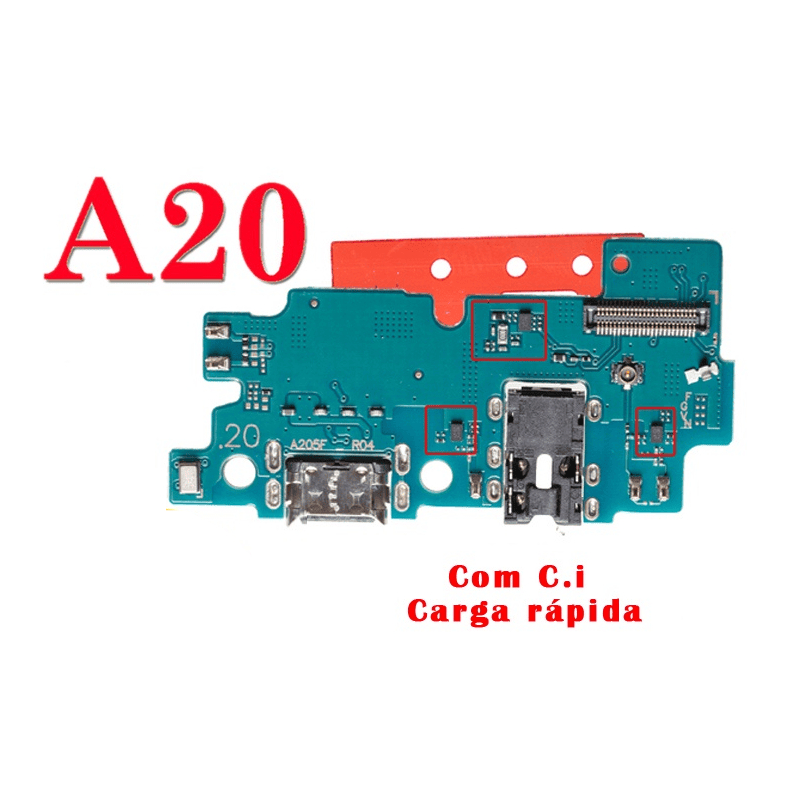 Placa Conector Carga Compatível Galaxy A20 (a205) Turbo