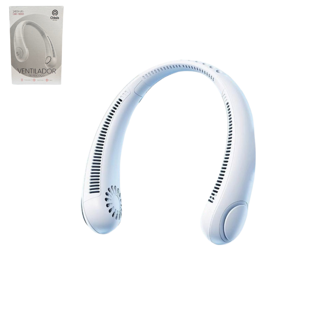 Ventilador De Pescoço Silencioso Portátil Ajustável 2400Mah Recarregável