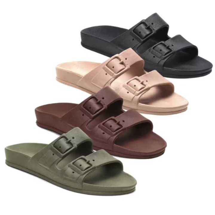 Chinelo Papete Birken Slide Antiderrapante Masculino Feminino Sandália Ortopédica Duas Fivelas