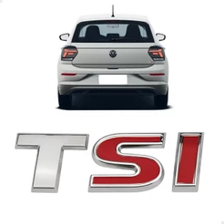 Emblema TSI Cromado VW Jetta Golf Polo Virtus T-Cross Tiguan Passat UP Traseiro Porta Malas Tampa