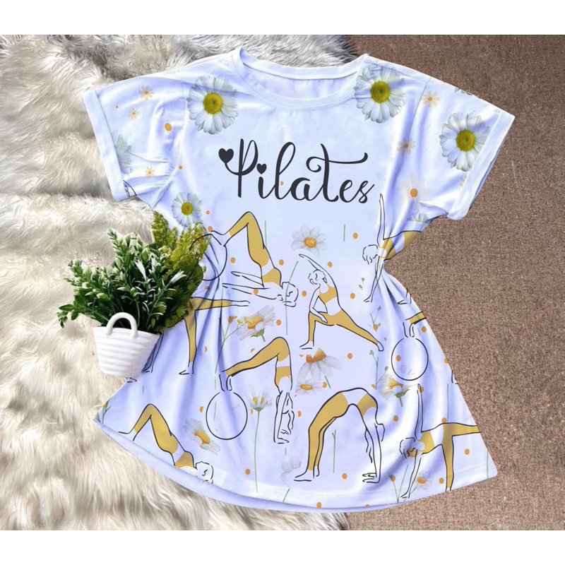 Camisa T-shirt Feminina Pilates/Pilates fitness Feminina em Oferta na Shopee