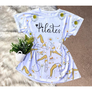 Camisa T-shirt Feminina Pilates/Pilates fitness Feminina em Oferta na Shopee