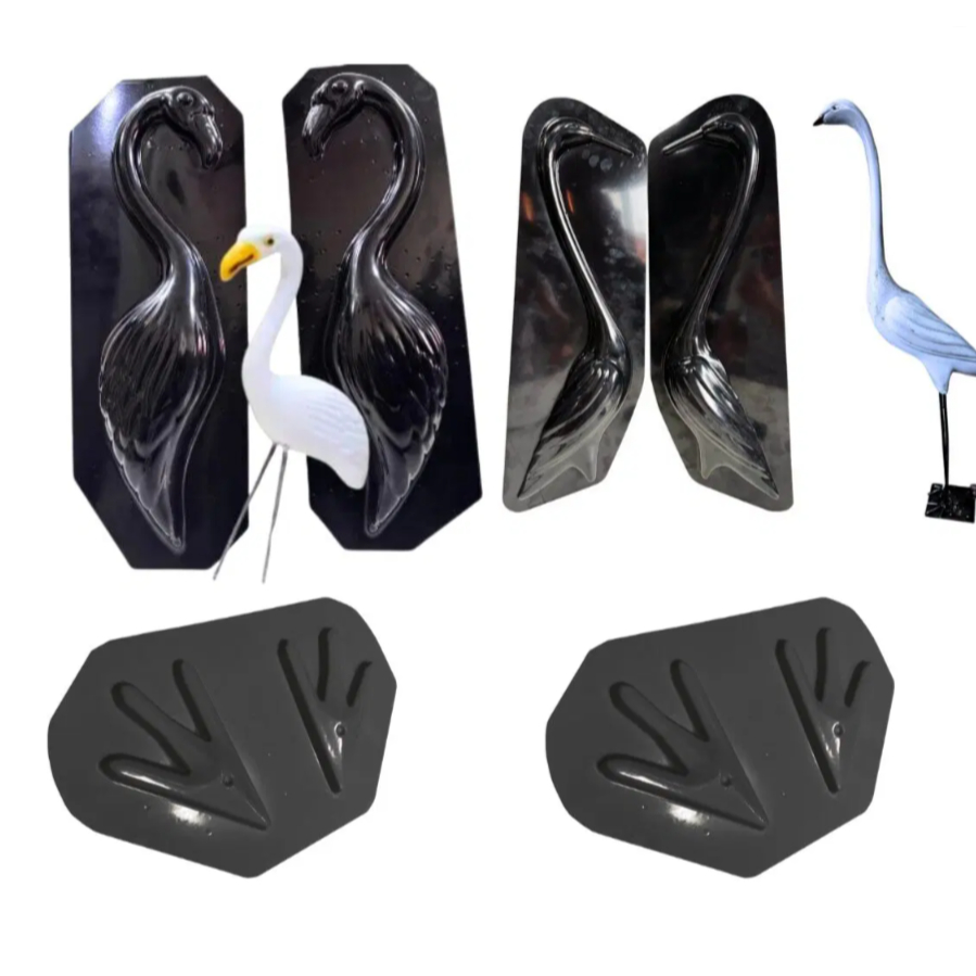 KIT 2 FORMA GARÇA E FLAMINGO JARDIM BLACK