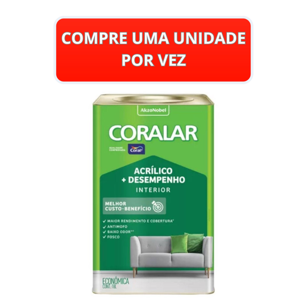 CORAL CORALAR INTERIORES ACRILICO BRANCO GELO 18LT